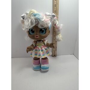 Kindi Kids Rainbow Hair Girl Doll 10 Inch Pastel Dress Boots Toy Play Figure
